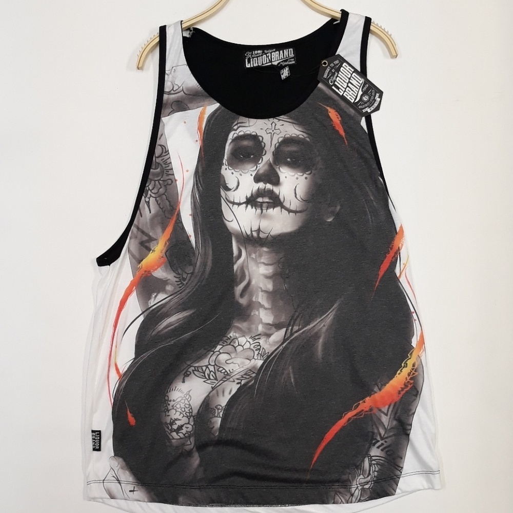 Liquor Brand Dead Girl graphic tank top side M